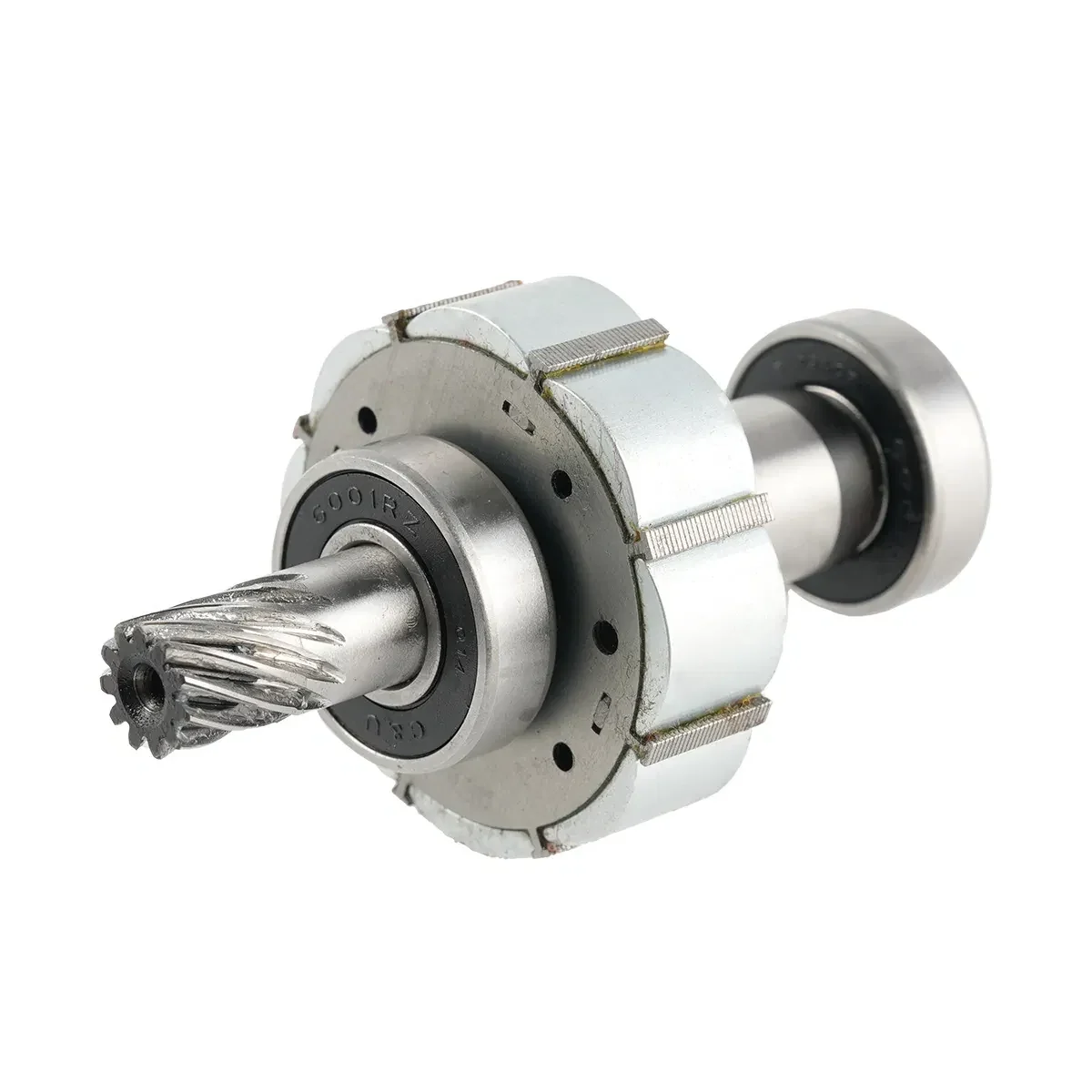 Segmented magnetic rotor with shaft and bearings