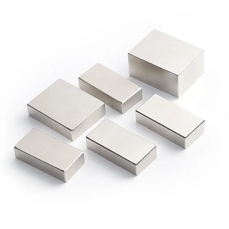 Nickel-coated block magnets in a range of sizes