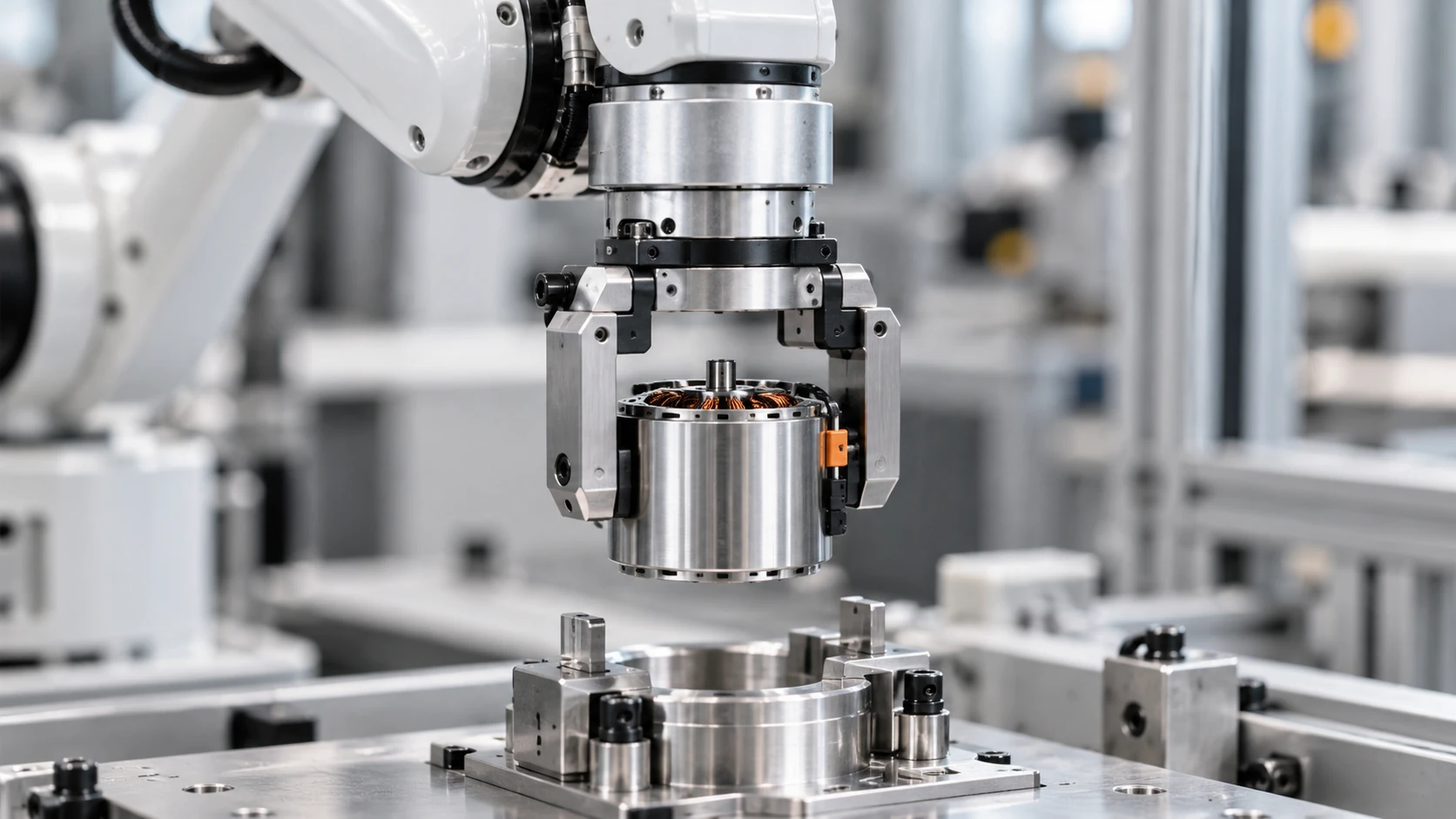 Robotic handling of a precision motor component