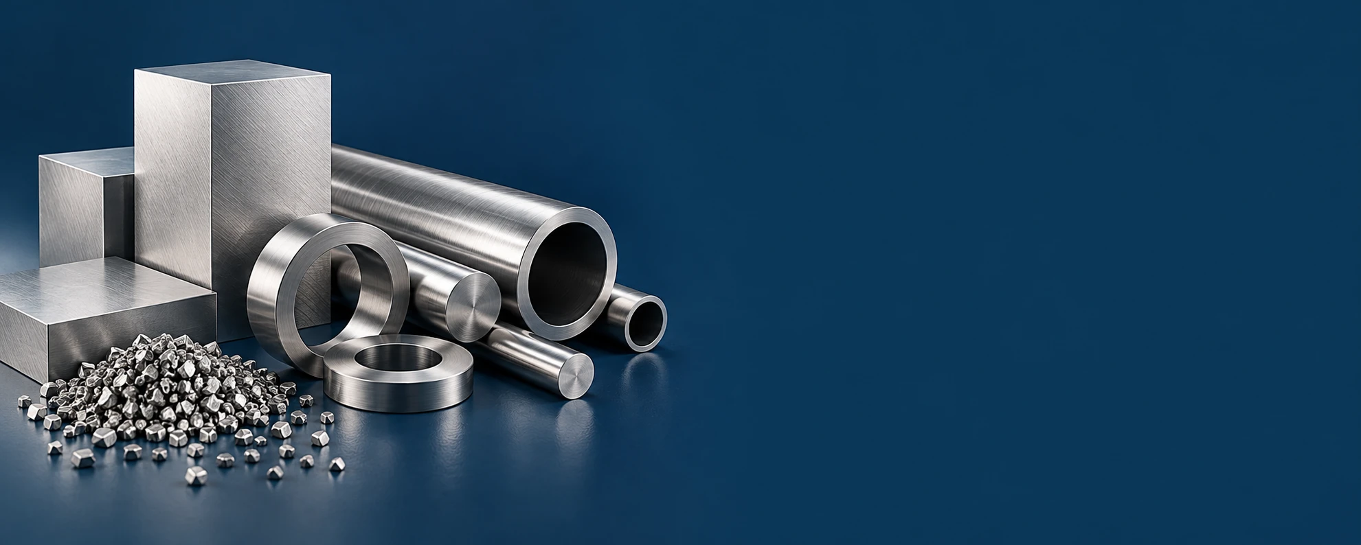 Metal blocks, rings, seamless tubes and material forms